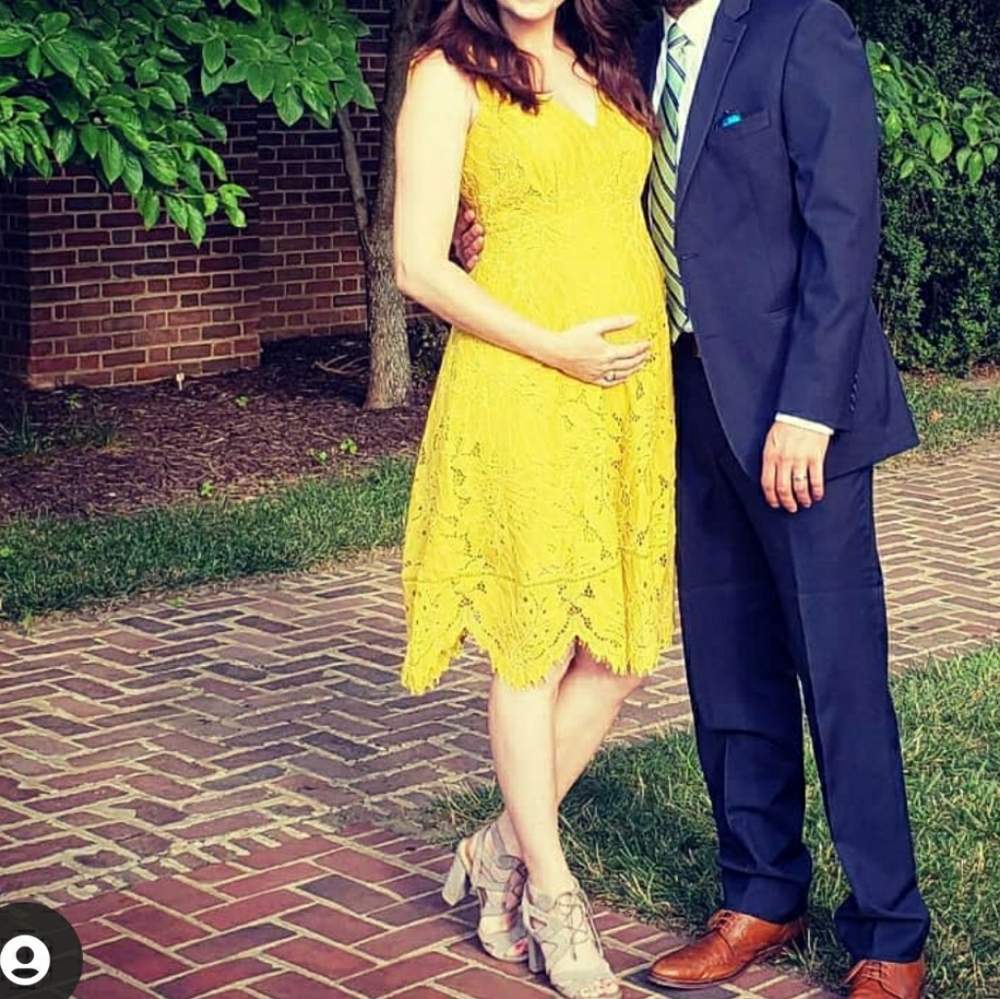 A Pea In The Pod Yellow Maternity Dress